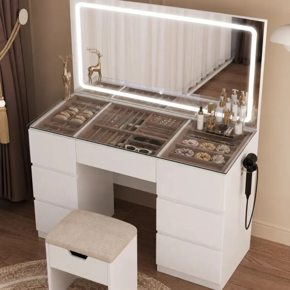 Tocador ELARA con espejo LED de luz regulable — imagen 2